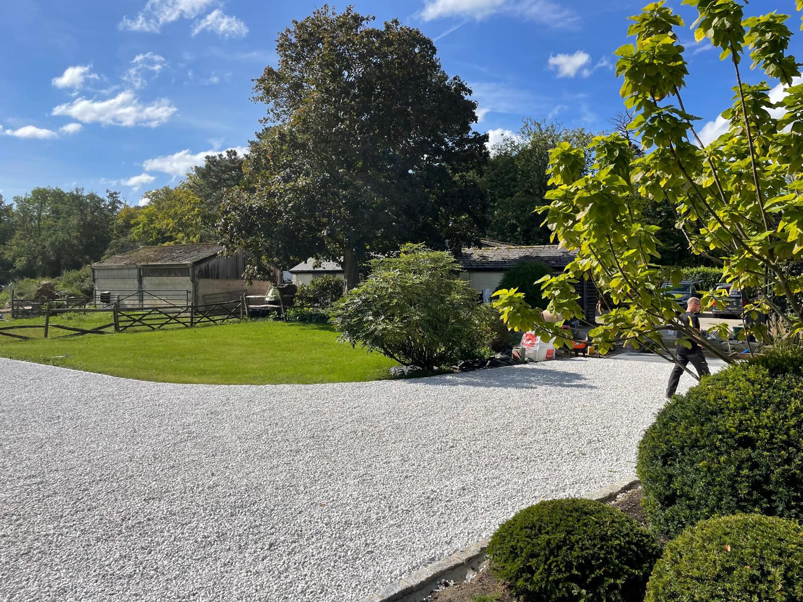 Gravel Driveway & Topiary