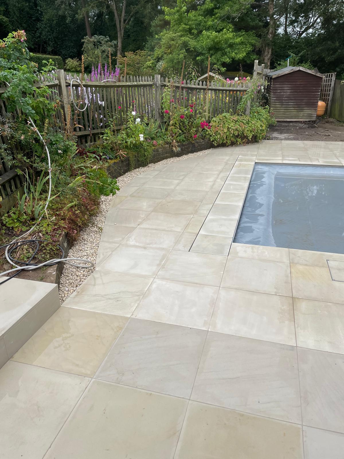 Natural stone pool surround – view 5