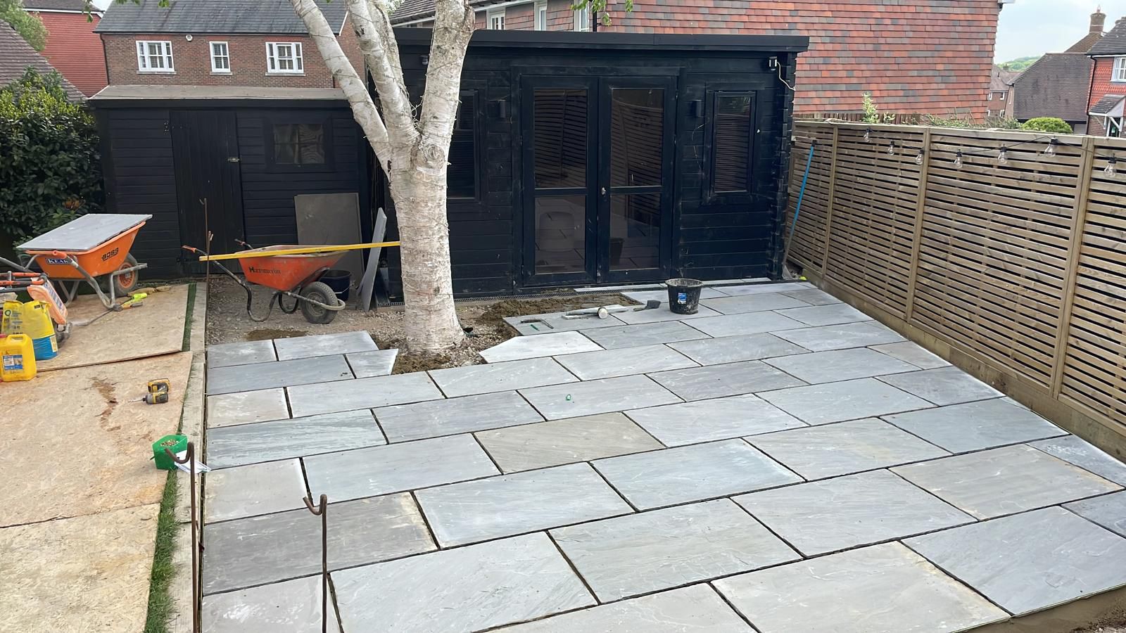 Herringbone block paving project
